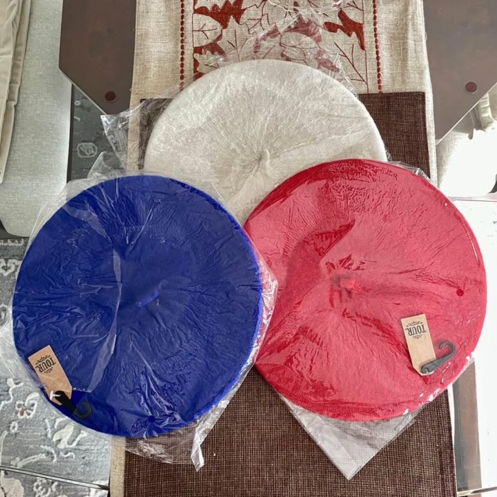 3 French Beret Hats